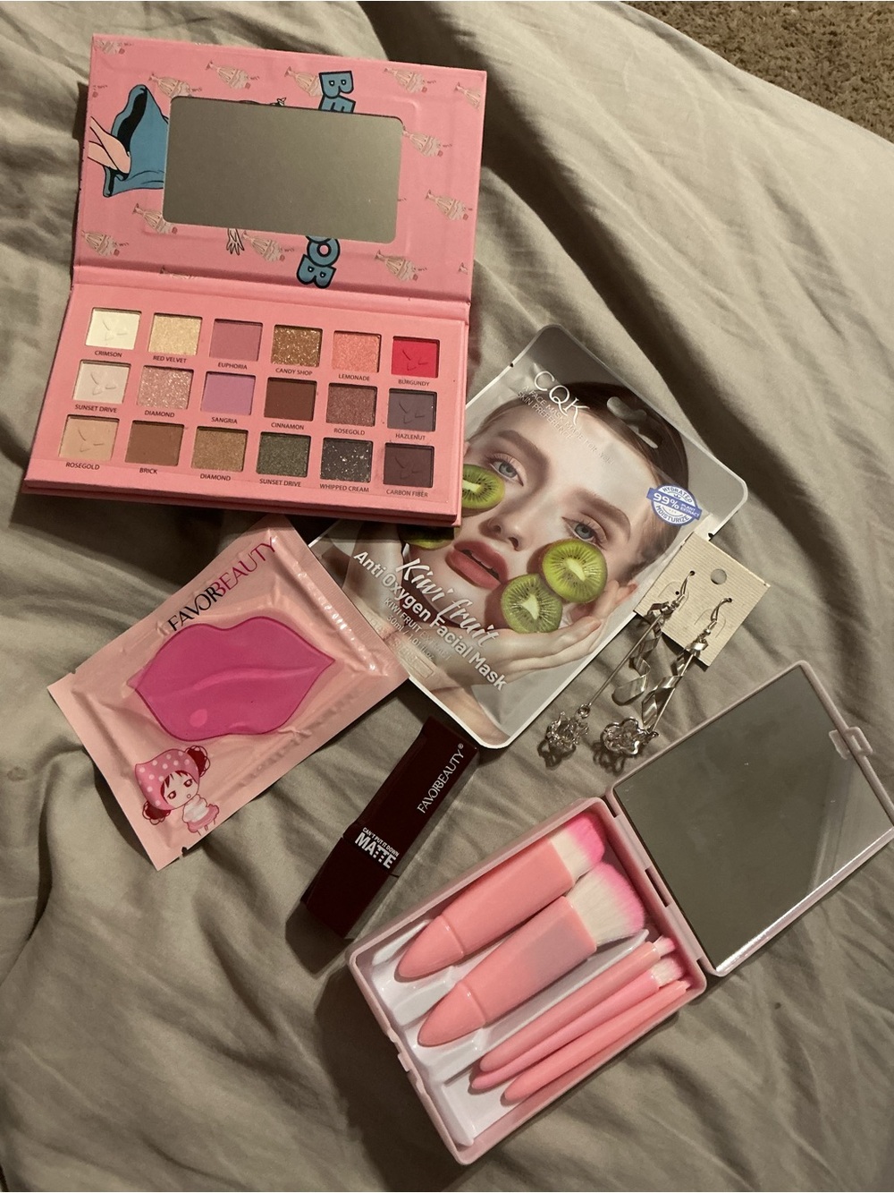 Pink Eyeshadow Palette & Brush Set - Women Makeup